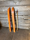 Jr. Snow Patrol Ski Set- Red (1960's) with poles