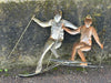 Art Deco Skiers Metal Wall Art