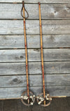 Vintage Bamboo Kids Ski Poles - Red