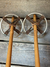 Bamboo Ski Poles with metal baskets