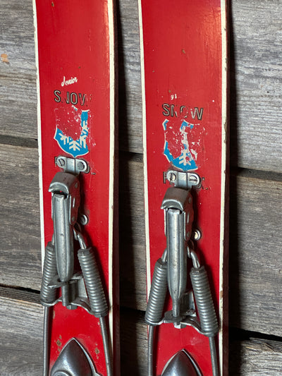 Vintage Red Snow Patrol Skis