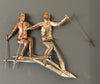 Art Deco Skiers Metal Wall Art