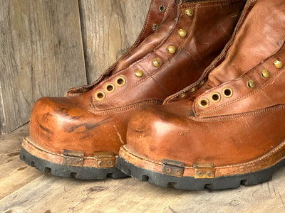 Vintage leather 10th Mountain Division Ski Boots