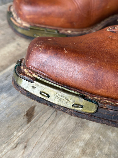 Vintage Brown Leather Ski Boots