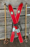 2 Pair of Vintage Childs Snow Patrol Skis (RED/BLUE)